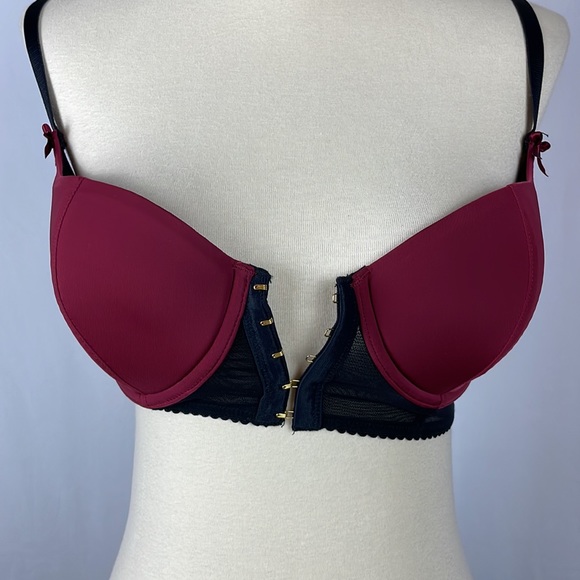 NWT Contradiction Pour Moi Black & Wine Hook Up Underwire Bra - Size 32D - Picture 10 of 15